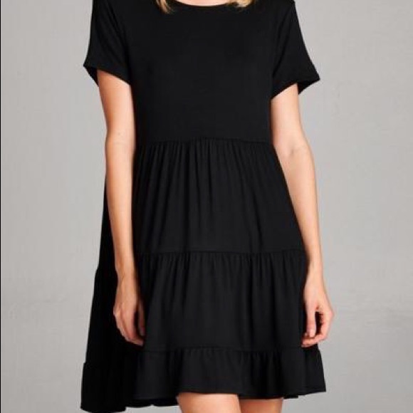 black empire dress